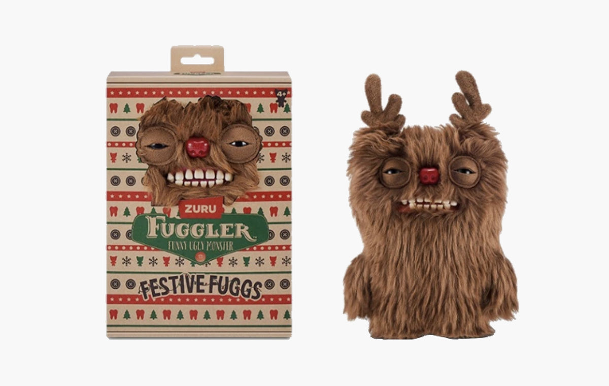 Funny Ugly Monster Holiday Reindeer Red Nose Christmas