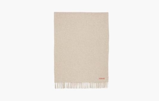 Fringe Oversized Wool Scarf "Oatmeal Melange"