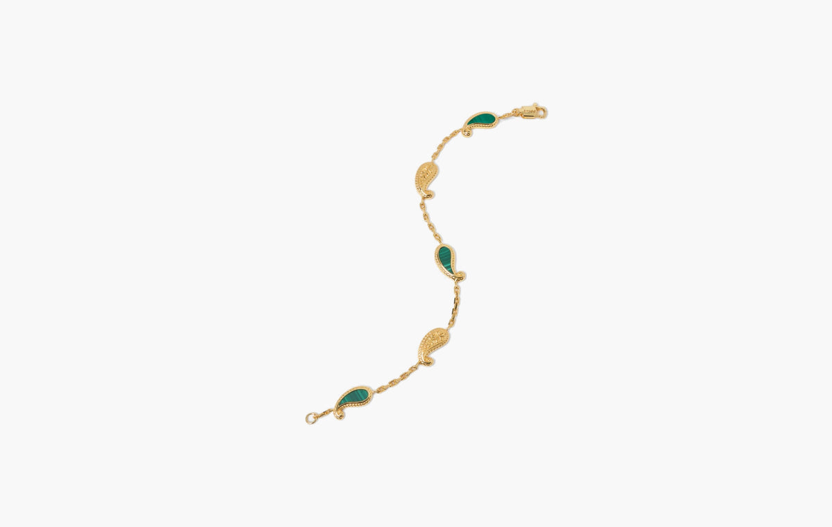 Tears Of Joy Bracelet Gold/Malachite ".925 w/ 18KT Vermeil/Malachite"