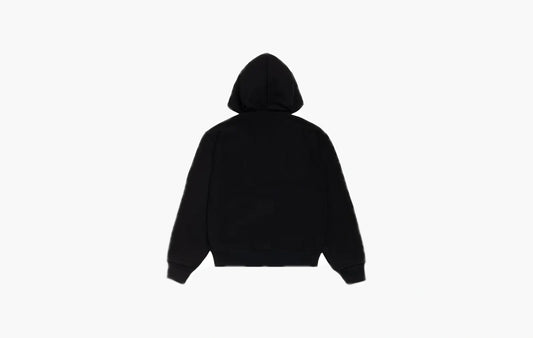 Patch Zip Knit Hoodie "Black"