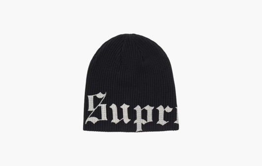 Old English Printed Beanie "Black"