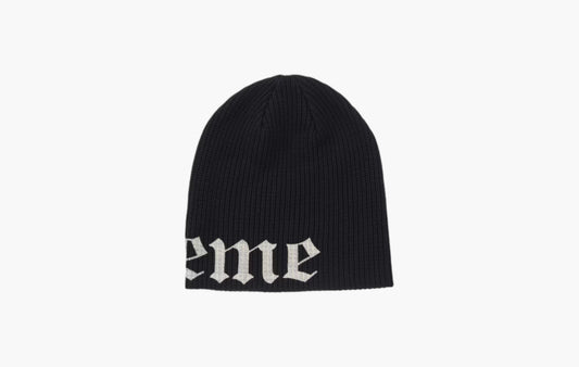Old English Printed Beanie "Black"