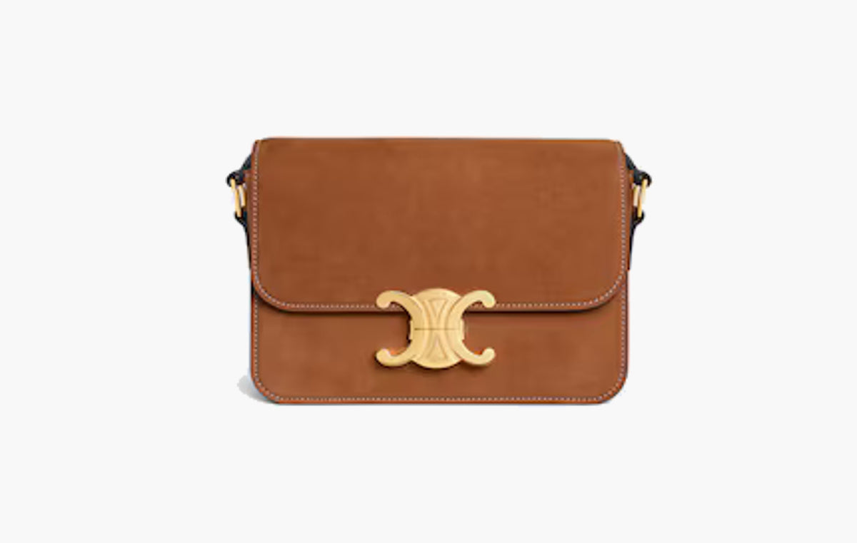Teen Triomphe Bag In Nubuck Calfskin "Camel"