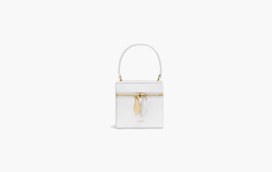 Cube Cosmetics Bag Made From Shiny Goatskin "White"