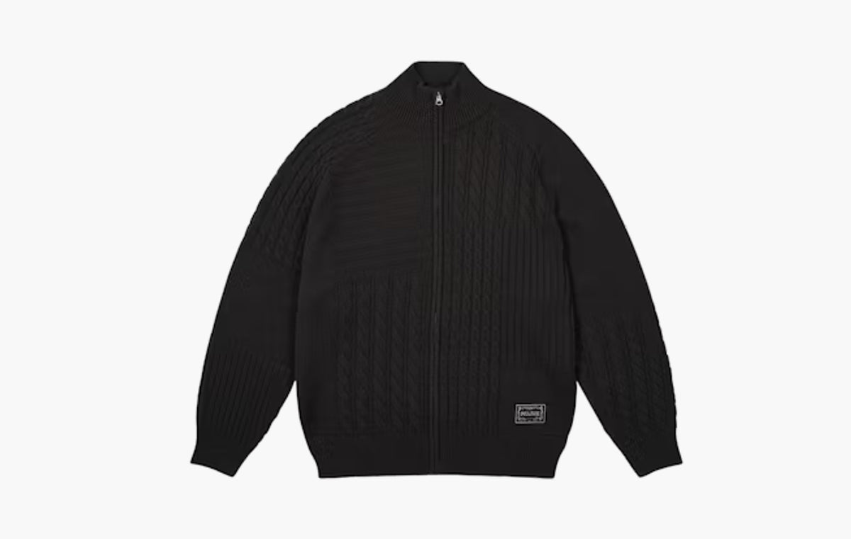 Patchwork Zip Knit "Black"