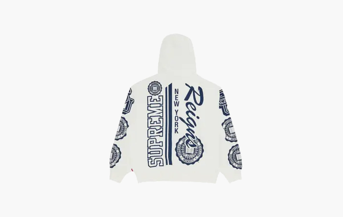 Knowledge Reigns Zip Up Hooded Sweatshirt "White"