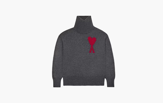 Red Ami De Coeur Sweater "Heather Grey/Red"