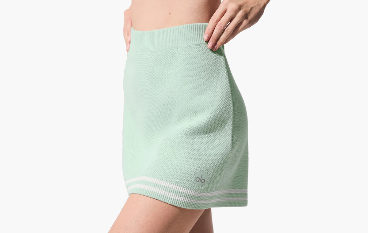 Tennis Club Sweater Knit Skirt "Spearmint/White"