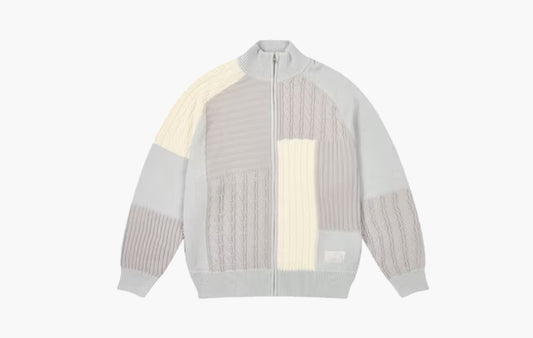 Patchwork Zip Knit "White"