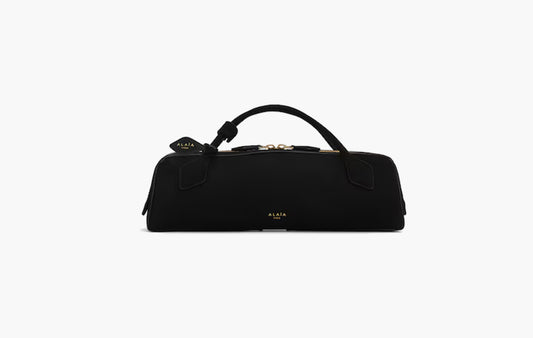 Le Dachshund Goat Suede Clutch "Black"