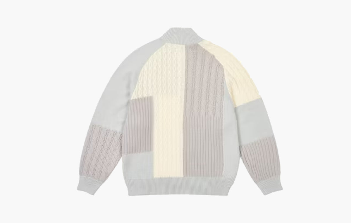 Patchwork Zip Knit "White"