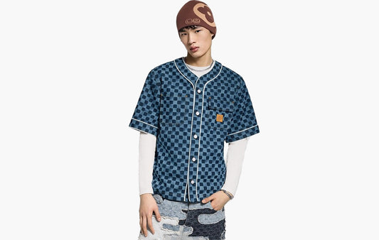 Damier Denim Baseball Shirt "Indigo"