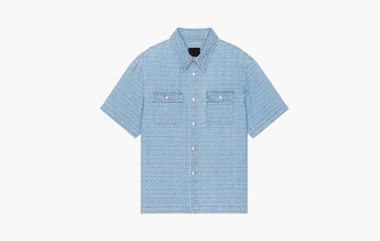 Short-Sleeve Boxy Fit Denim Shirt "Blue"