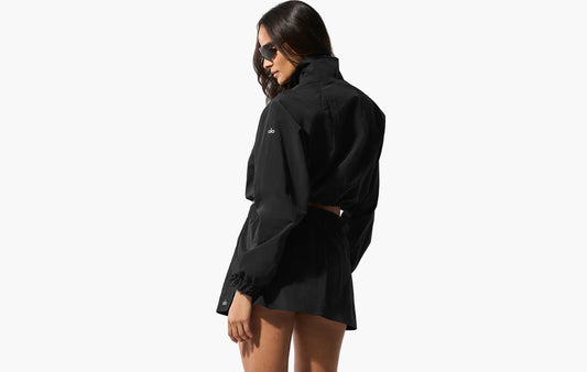 Cropped 1/4 Zip Alumni Pullover "Black"