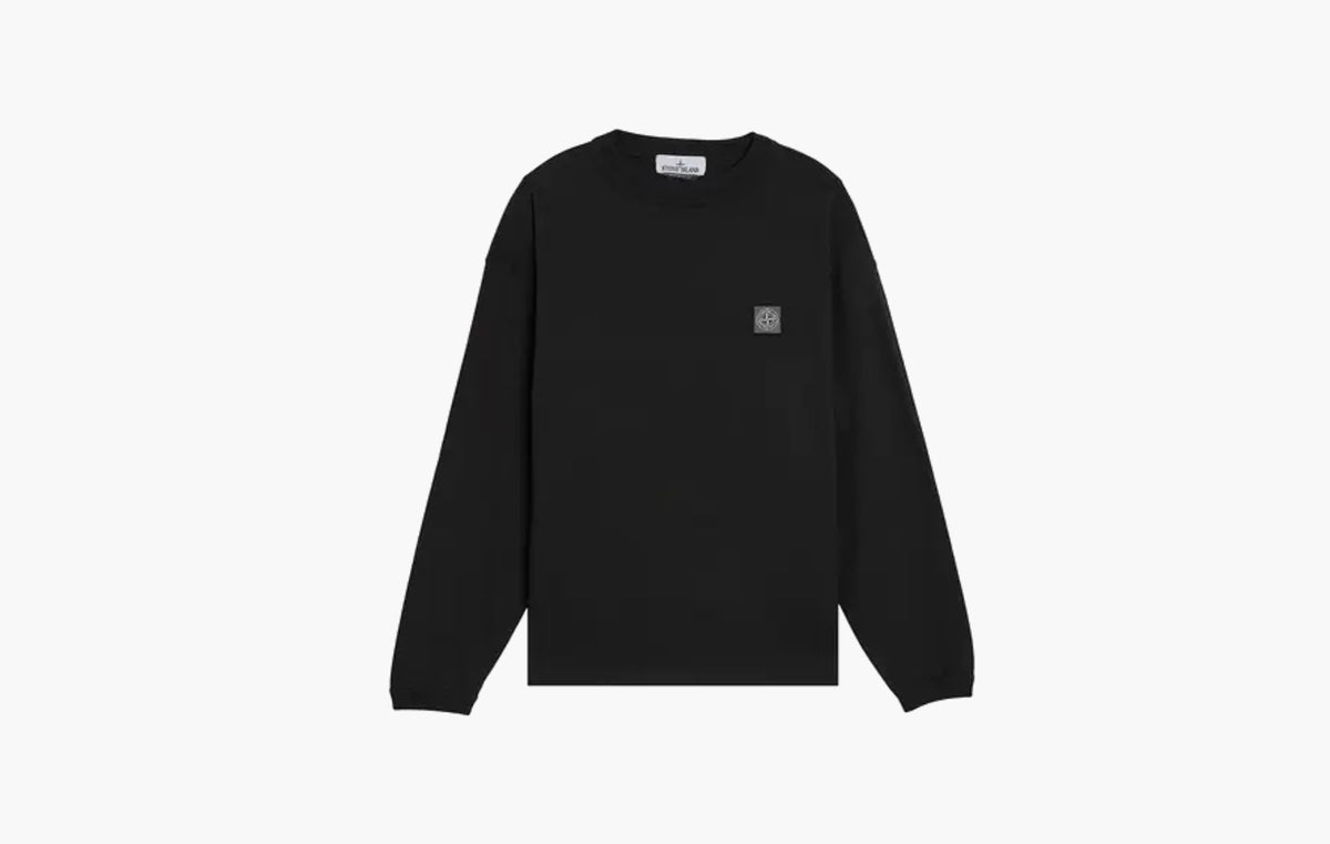Combed Organic Cotton Long-Sleeve T-Shirt "Black"