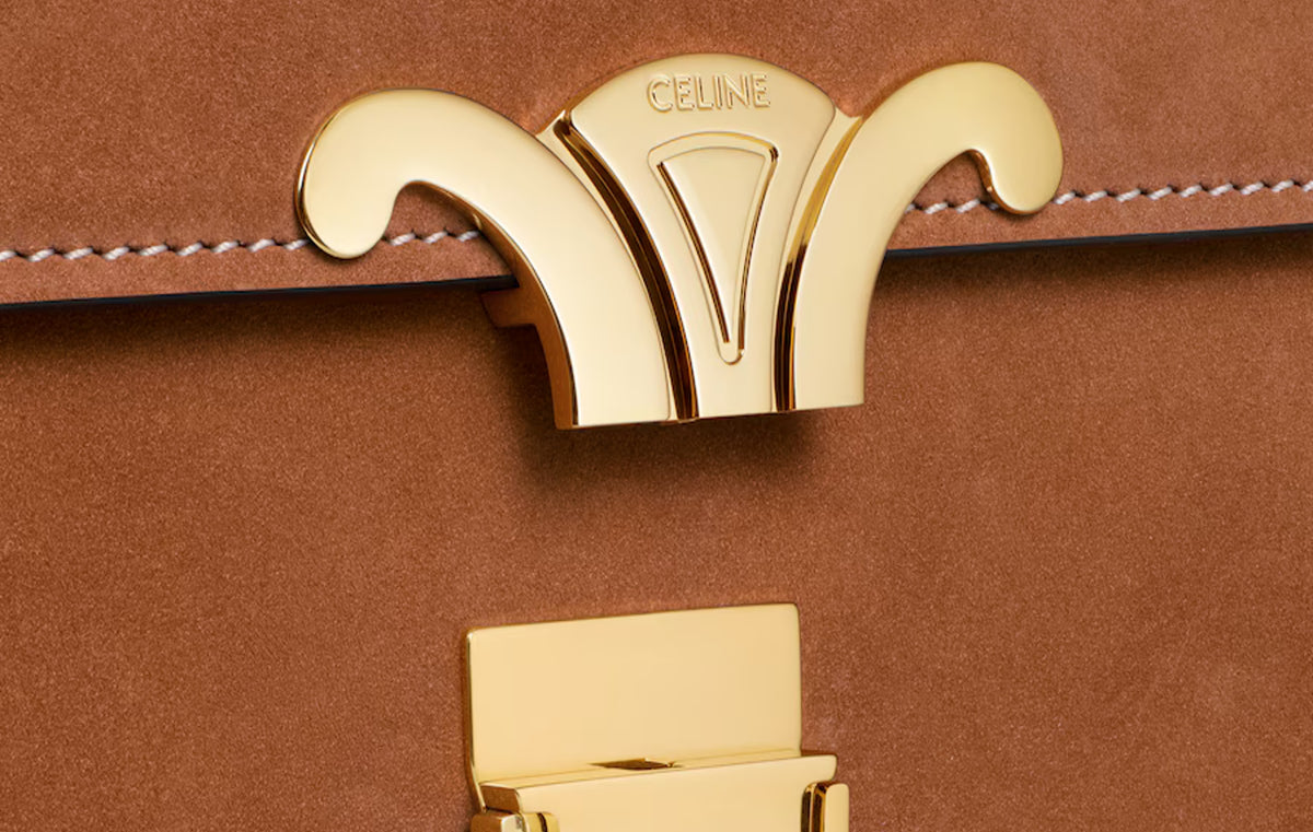 Teen Triomphe Bag In Nubuck Calfskin "Camel"