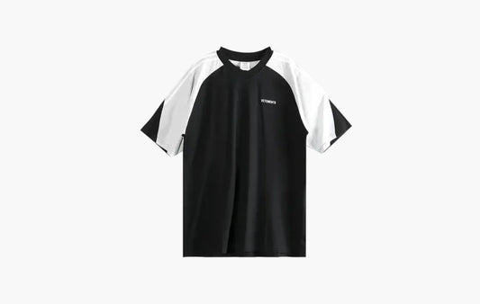 Cut-Up V-Neck T-Shirt "Black/Gey Melange"