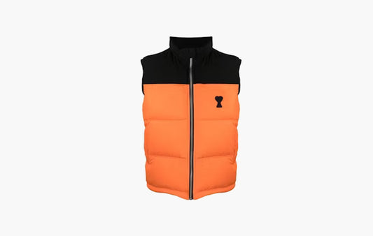 Chest Logo-Print Padded Jacket "Black/Orange"