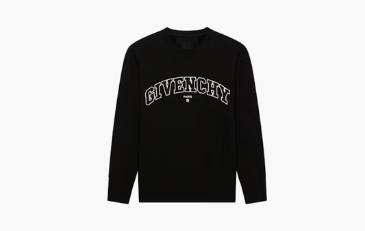 College Slim Fit Crewneck Sweatshirt "Black"