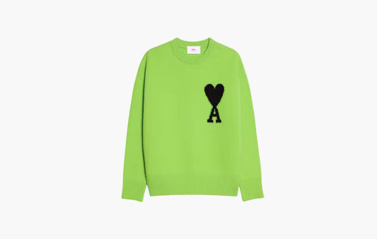 Ami de Coeur Merino Wool Crewneck Jumper "Green/Black"