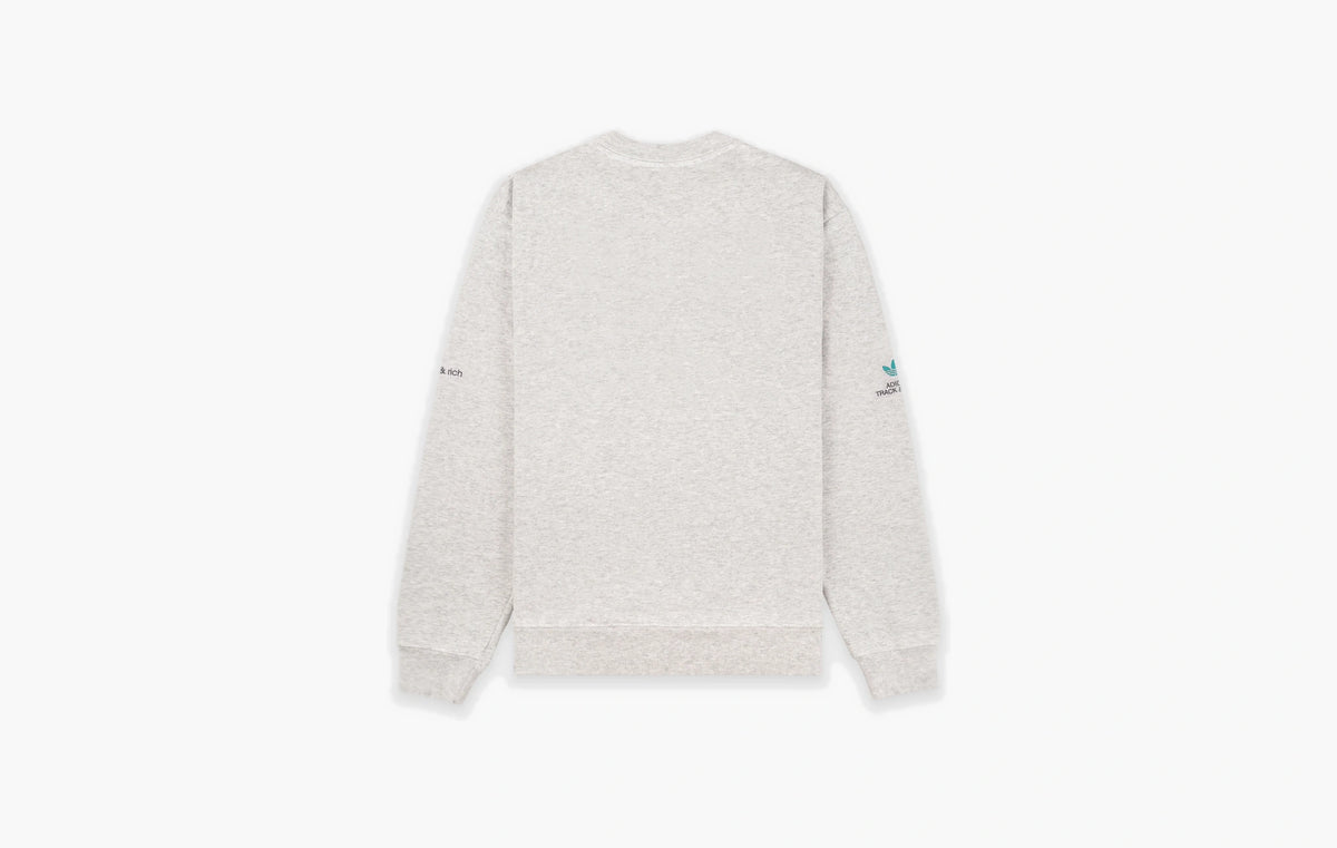 Adidas Track & Field Crewneck "Heather Gray/Faded Black/Teal"