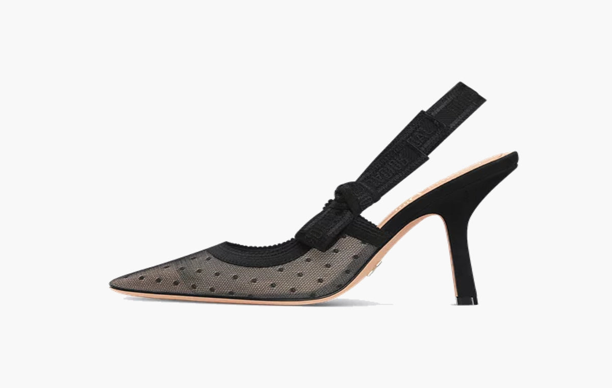 J'Adior Slingback Pump WMNS "Transparent Mesh and Black Plumetis"