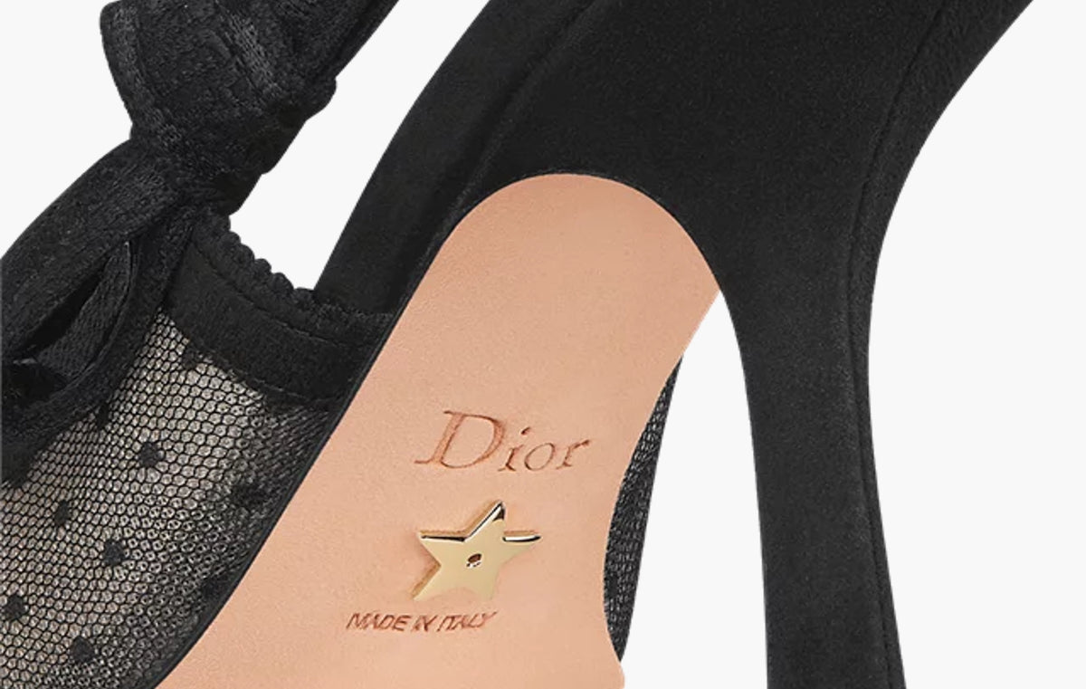 J'Adior Slingback Pump WMNS "Transparent Mesh and Black Plumetis"