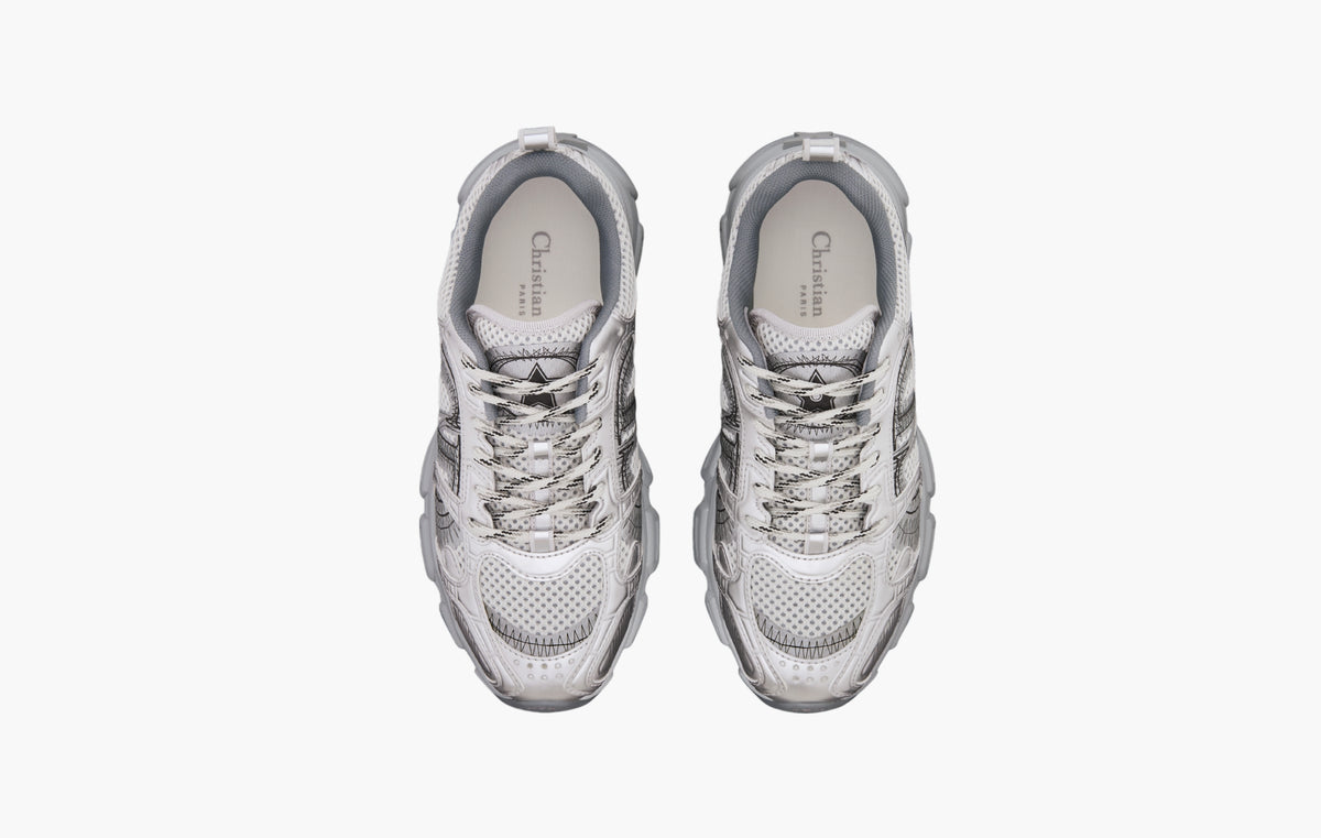 Chrono Sneaker WMNS "Gray Mesh with Silver-Tone Laminated Leather-Effect Panels"