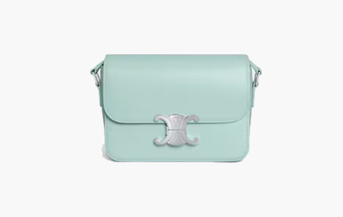 Teen Triomphe Bag In Nubuck Shiny "Light Acqua"
