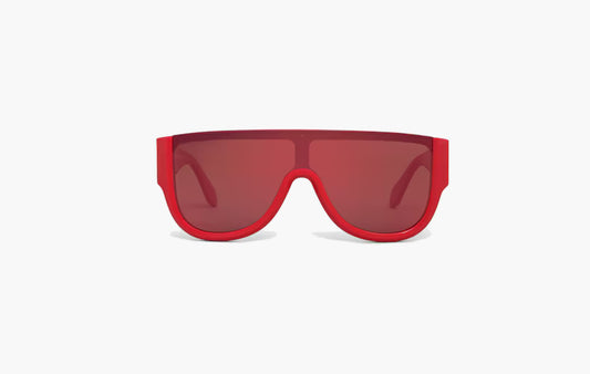 Mask-Shaped Acetate Sunglasses "Red"