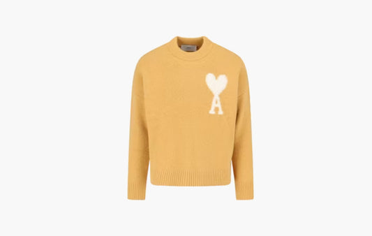 Ami De Coeur Crewneck Sweater "Off White/Mustard"