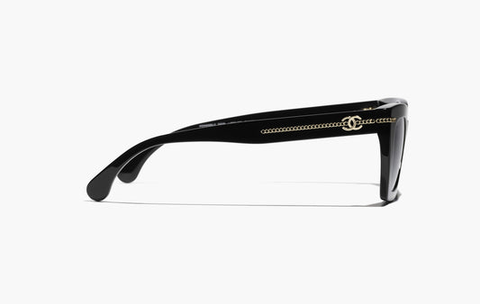 Square Chain Polarized Sunglasses "Black"