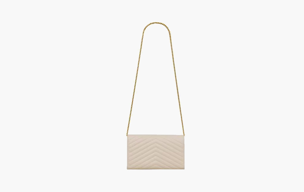 Cassandre Chain Wallet In Lambskin "Blanc Vintage"