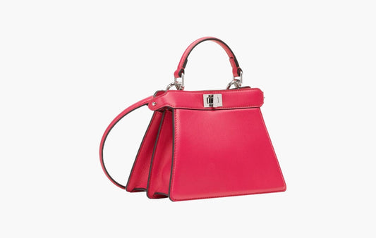 Pink Leather Petite Peekaboo ISeeU Top Handle Bag
