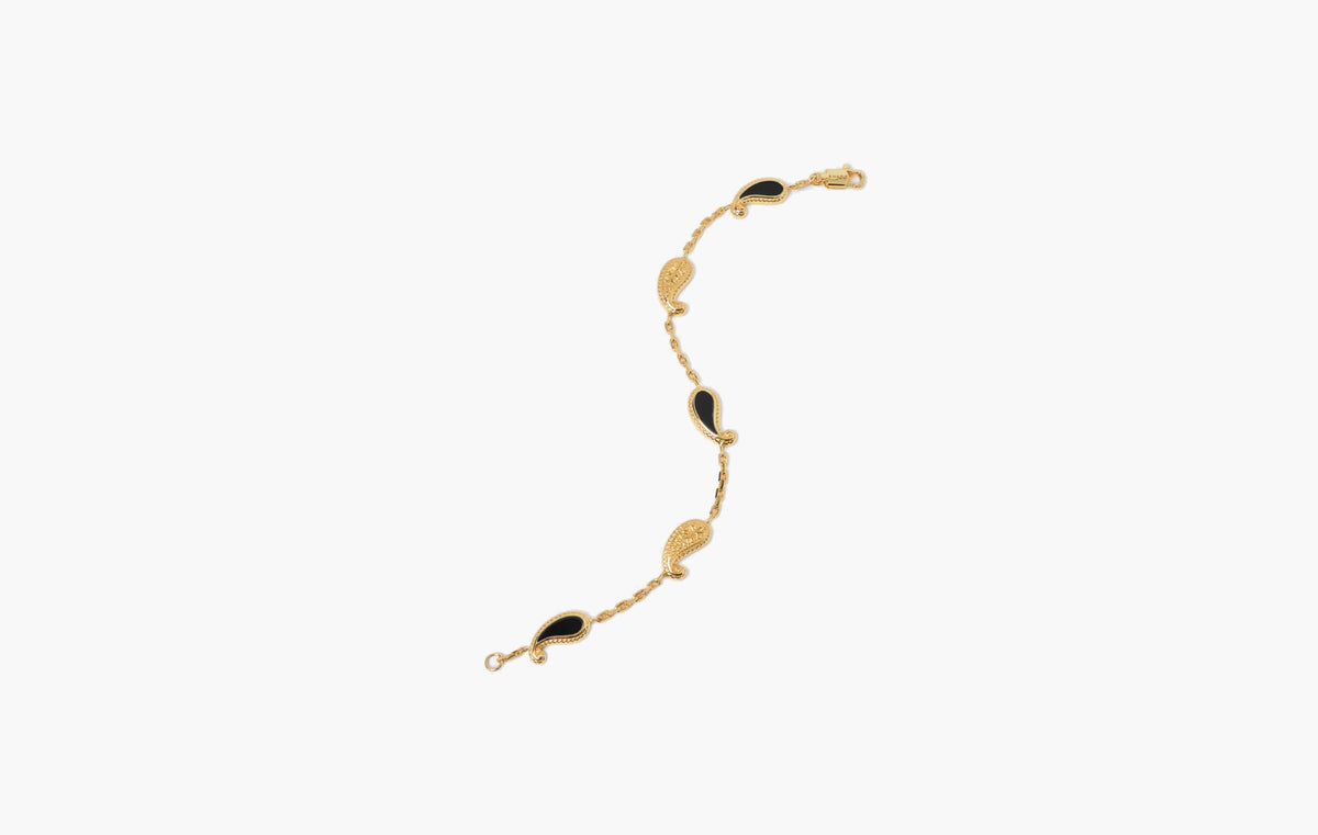 Tears Of Joy Bracelet Gold/Onyx ".925 W/ 18KT Vermeil/Onyx"