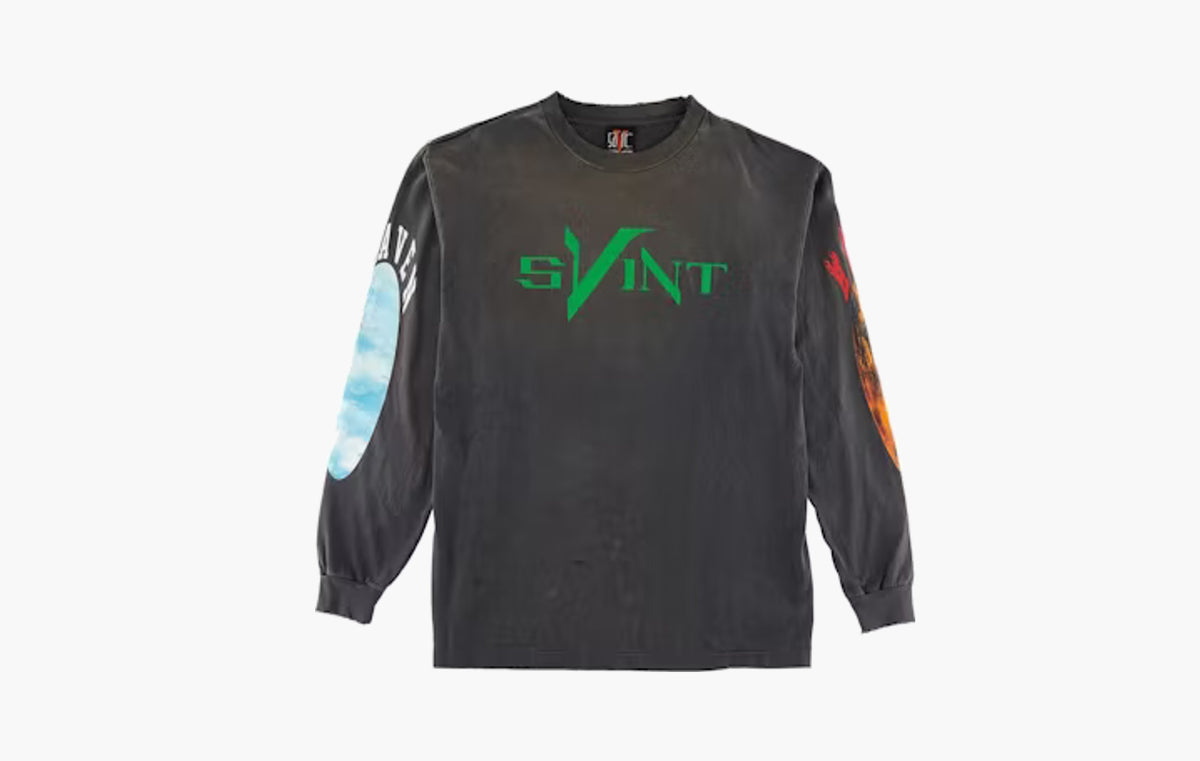 Saint Mxxxxxx x VLONE Skull L/S T-Shirt "Vintage Black"