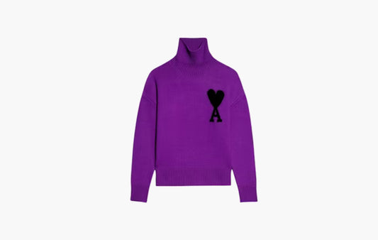 Oversize Stand-Up Collar Sweater "Purple/Black"