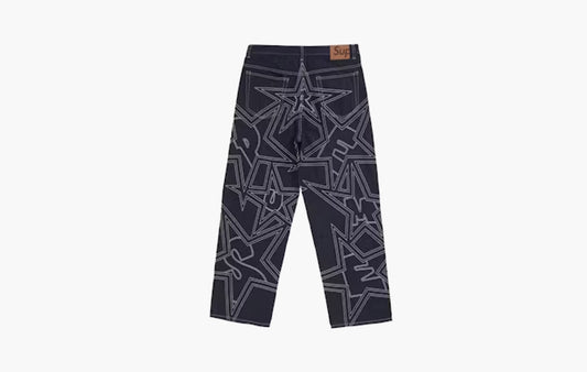 Stars Topstitch Baggy Jean "Indigo"
