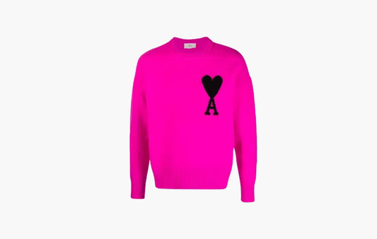 Ami de Coeur Merino Wool Crewneck Jumper "Pink/Black"