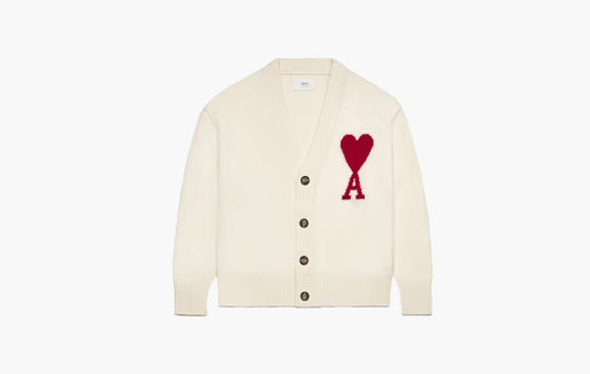 Red Ami De Coeur Cardigan "Off-White/Red"