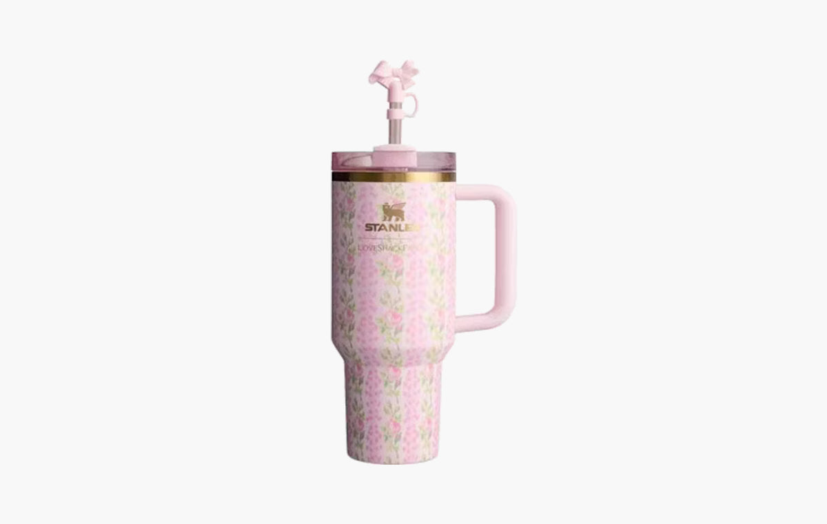 LoveShackFancy Flowstate Quencher 40oz Tumbler "Blooming Heirloom"