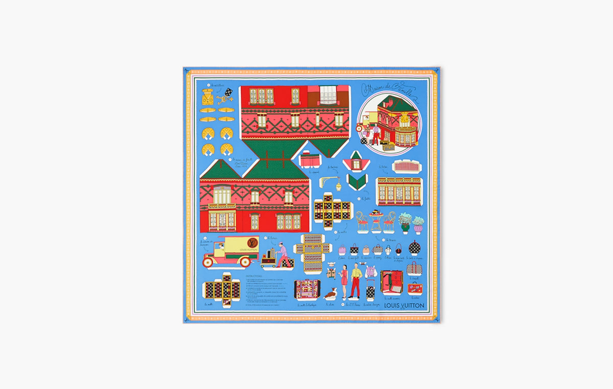 Asnieres Paper House 90 Scarf "Blue"