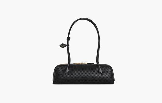 Le Dachshund Bag Medium In Mesh Leather "Black"