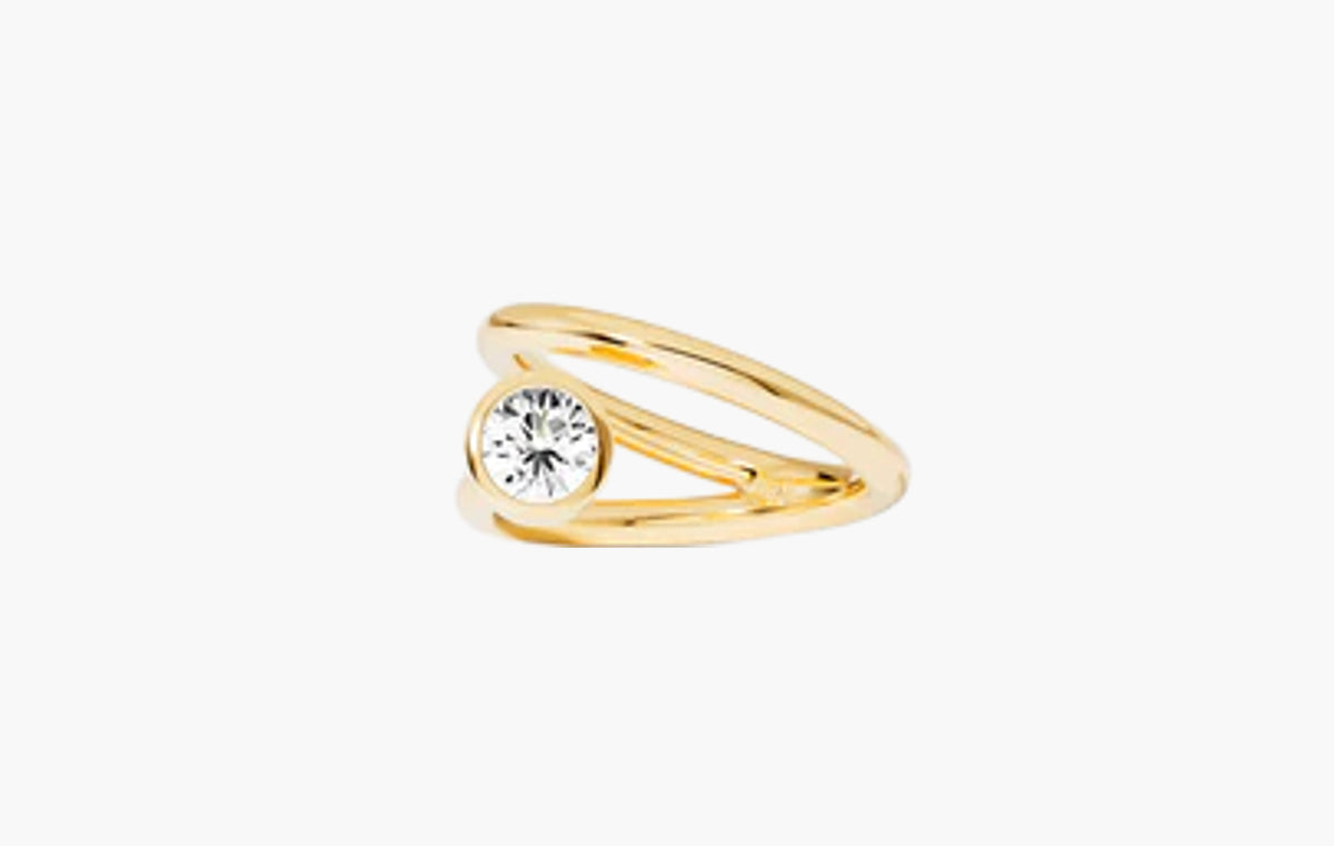 Soleil Twist Eclat Ring 18k Yellow Gold Plated