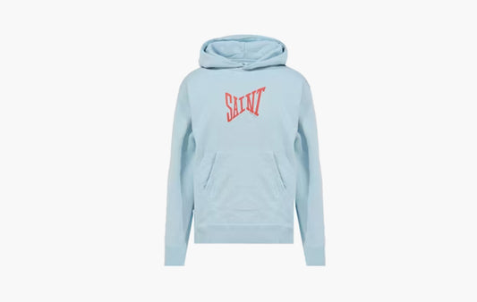 Ribbon Logo Red Hoodie "Sky Blue"