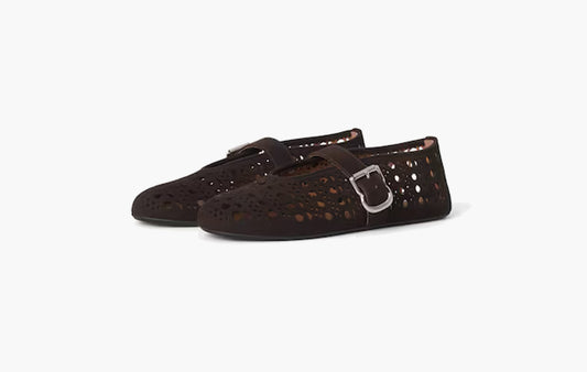 Vienne Suede Flat Ballerinas "Dark Brown"
