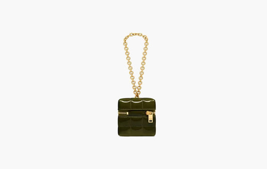 Cassandre Matelasse Carre Mini Cube In Patent Leather "Dark Vineyard Green"