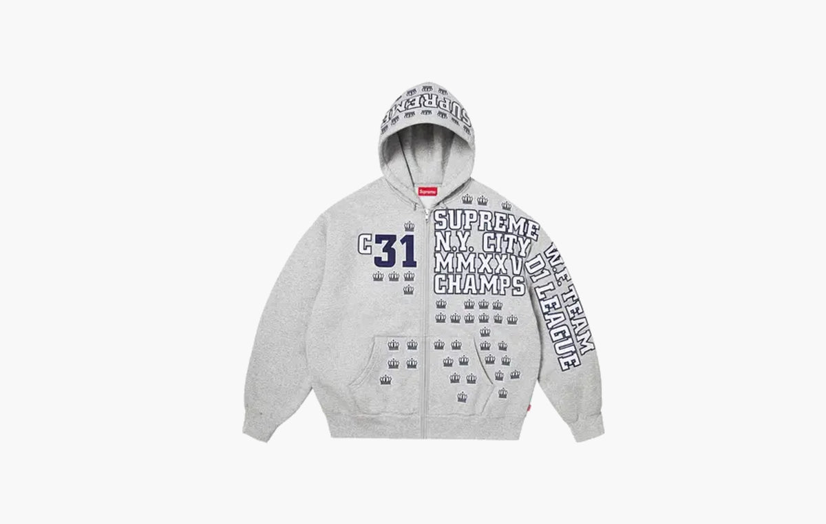 League Champs Zip Up Hooded Sweatshirt "Heather Grey"