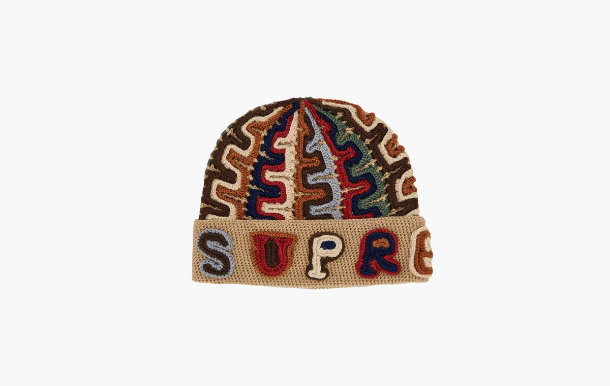 Yarn Applique Beanie "Khaki"