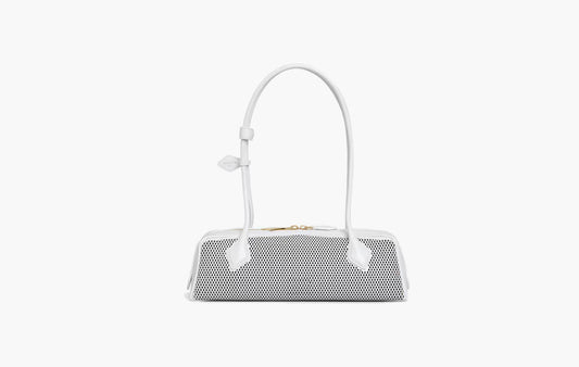 Le Dachshund Bag Medium In Mesh Leather "Optic White"